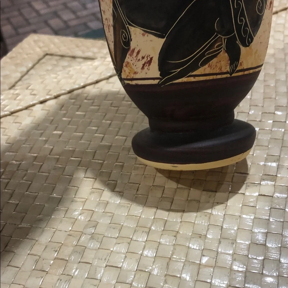 Decorative Greek-Style Ceramic Pitcher Vase - Black and Cream - Picture 4 of 5